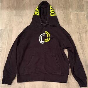 Overtime Boys Black and Yellow Graphic Hoodie Size Medium
